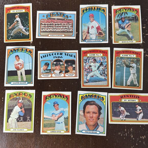 Other - 1972 Topps Baseball 12 Card Lot With Harmon Killebrew In Action #52 Pirates Team